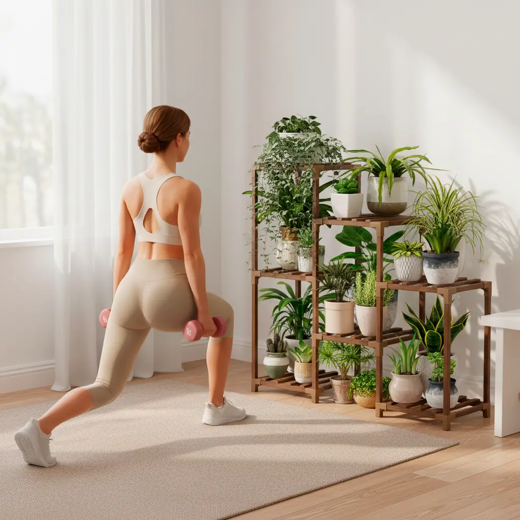 Estante escalonada para plantas (Bamworld) com vários níveis