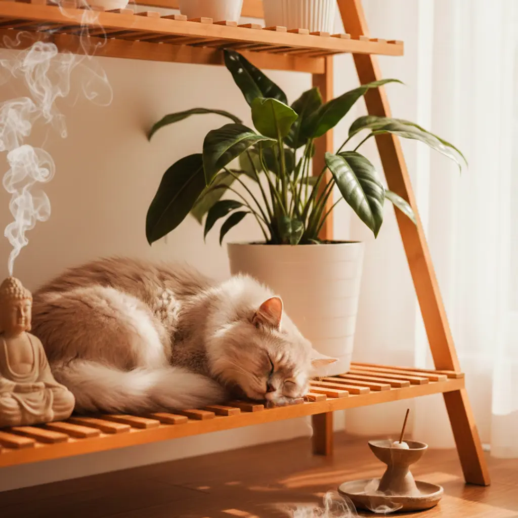 Estante de bambu para plantas com 3 níveis